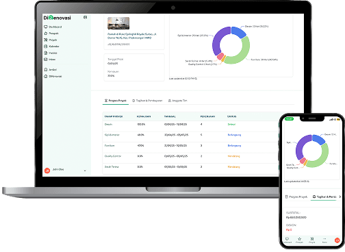 Mobile phone displaying Digital Project Portal